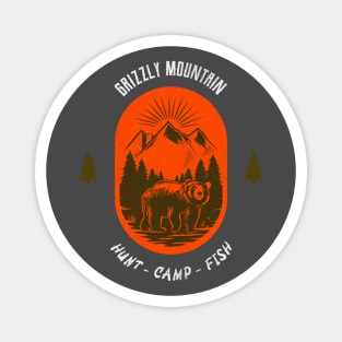 Grizzly Mountain Hunt Camp Fish - Red V2 Magnet